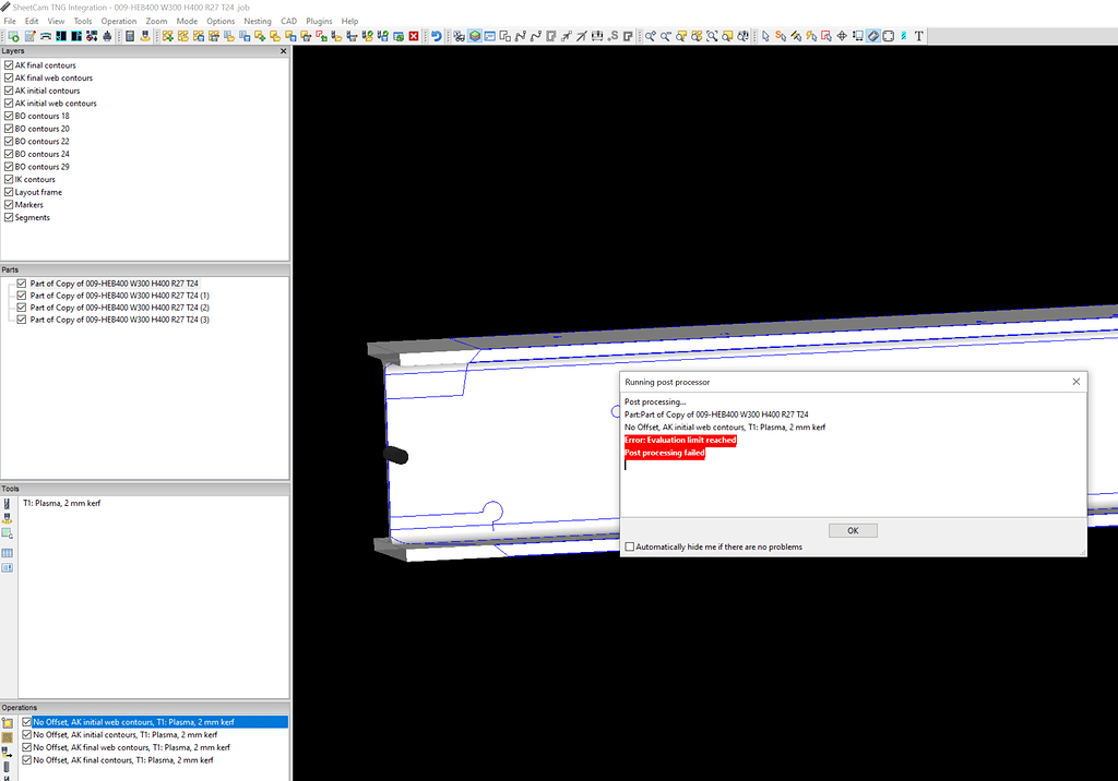 SheetCam 8.0.0 license evaluation error (rotary plasma) - Problems