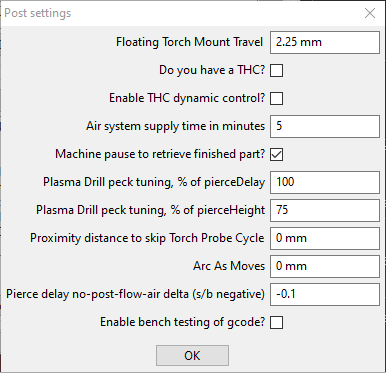 Capture postprocessor settings